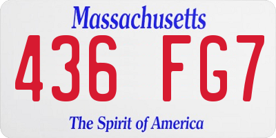 MA license plate 436FG7