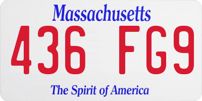 MA license plate 436FG9
