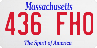 MA license plate 436FH0