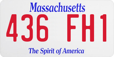MA license plate 436FH1