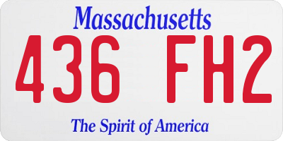 MA license plate 436FH2