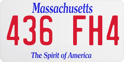 MA license plate 436FH4
