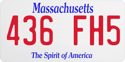 MA license plate 436FH5