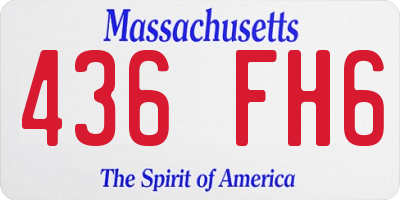 MA license plate 436FH6