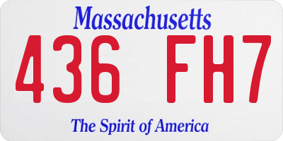 MA license plate 436FH7