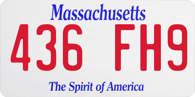 MA license plate 436FH9