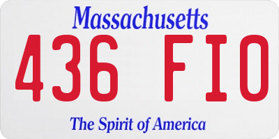 MA license plate 436FI0