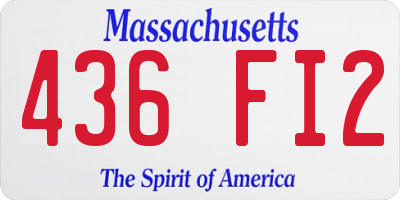 MA license plate 436FI2