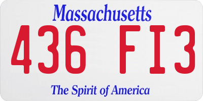 MA license plate 436FI3