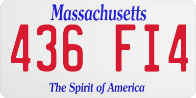 MA license plate 436FI4