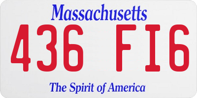 MA license plate 436FI6