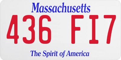 MA license plate 436FI7