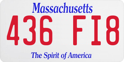 MA license plate 436FI8