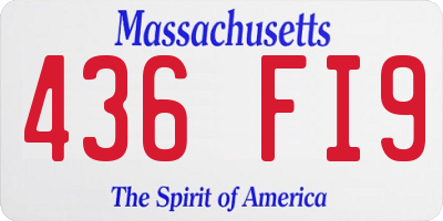 MA license plate 436FI9