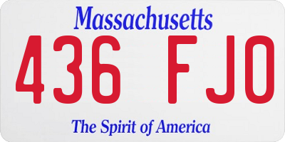 MA license plate 436FJ0