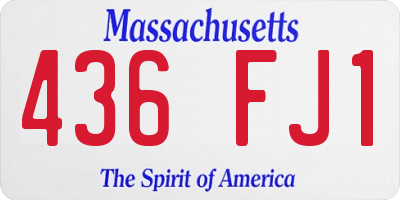 MA license plate 436FJ1