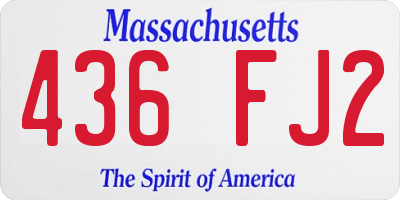 MA license plate 436FJ2