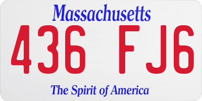 MA license plate 436FJ6