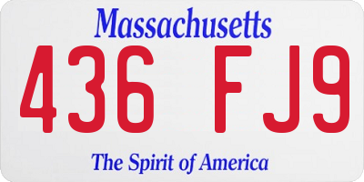 MA license plate 436FJ9
