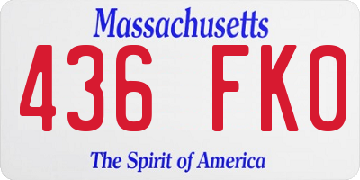 MA license plate 436FK0