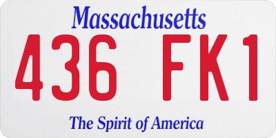 MA license plate 436FK1