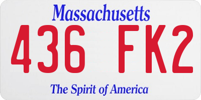 MA license plate 436FK2