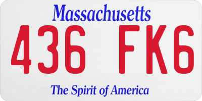 MA license plate 436FK6
