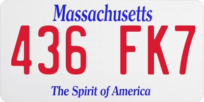 MA license plate 436FK7