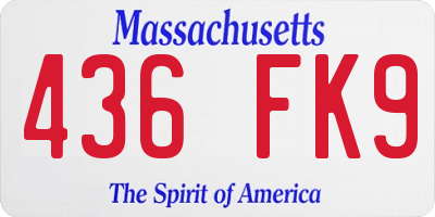 MA license plate 436FK9