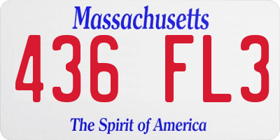 MA license plate 436FL3