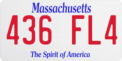 MA license plate 436FL4