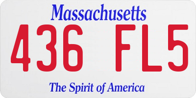 MA license plate 436FL5