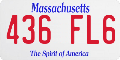 MA license plate 436FL6