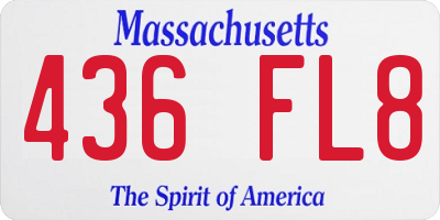MA license plate 436FL8