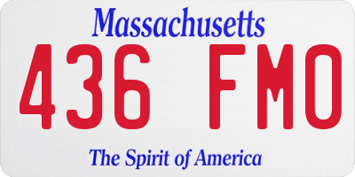 MA license plate 436FM0