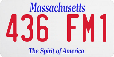 MA license plate 436FM1