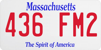 MA license plate 436FM2