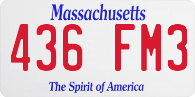 MA license plate 436FM3
