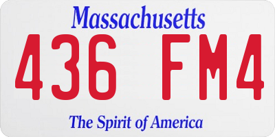 MA license plate 436FM4