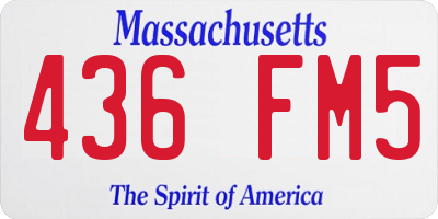 MA license plate 436FM5