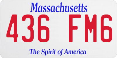 MA license plate 436FM6