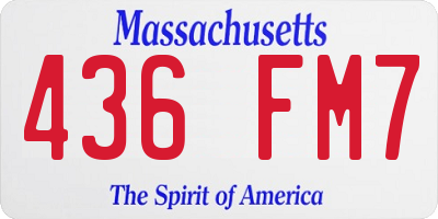 MA license plate 436FM7