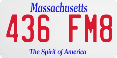 MA license plate 436FM8