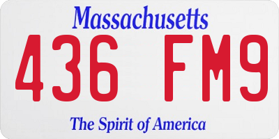 MA license plate 436FM9