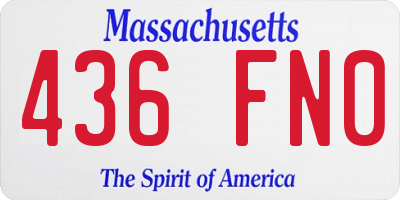 MA license plate 436FN0