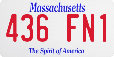MA license plate 436FN1