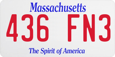 MA license plate 436FN3