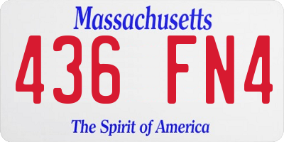 MA license plate 436FN4