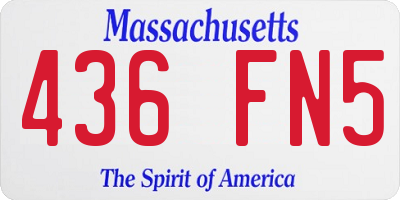 MA license plate 436FN5