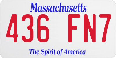 MA license plate 436FN7
